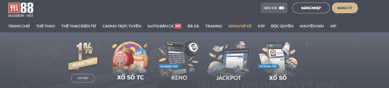 các loại hình xổ số M88