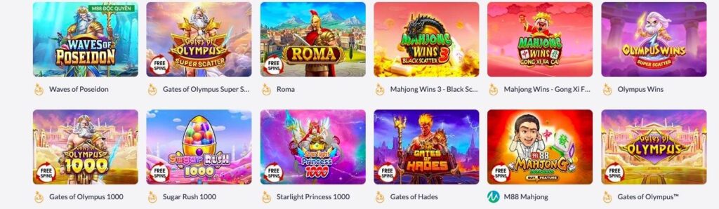 các trò chơi slot game M88