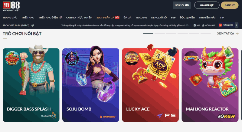 cách chơi slot game M88